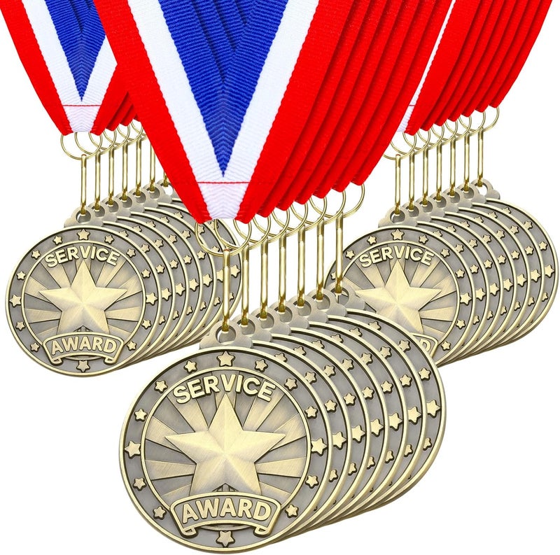 Quelay 30 Pcs 2'' Award Medals Bulk Gold Winner Medals with Neck Ribbons Metal Trophy Award Prize Gift for Tournaments, Competitions, Party, Kids and Adults - Image 1